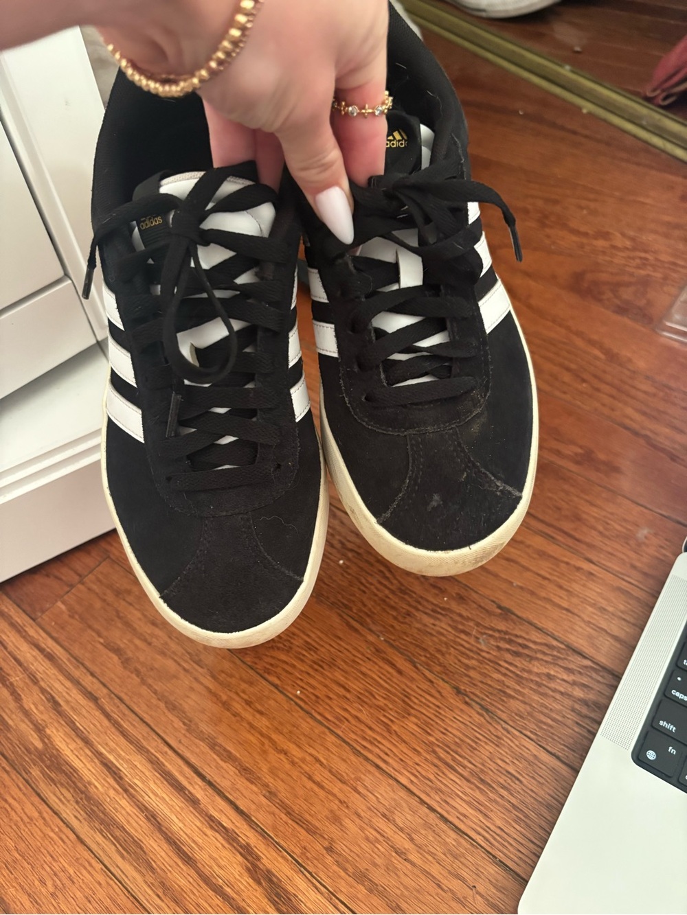 Adidas Women’s Black & White Classic Suede Sneakers